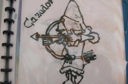 Cazador sobre servilleta de papel